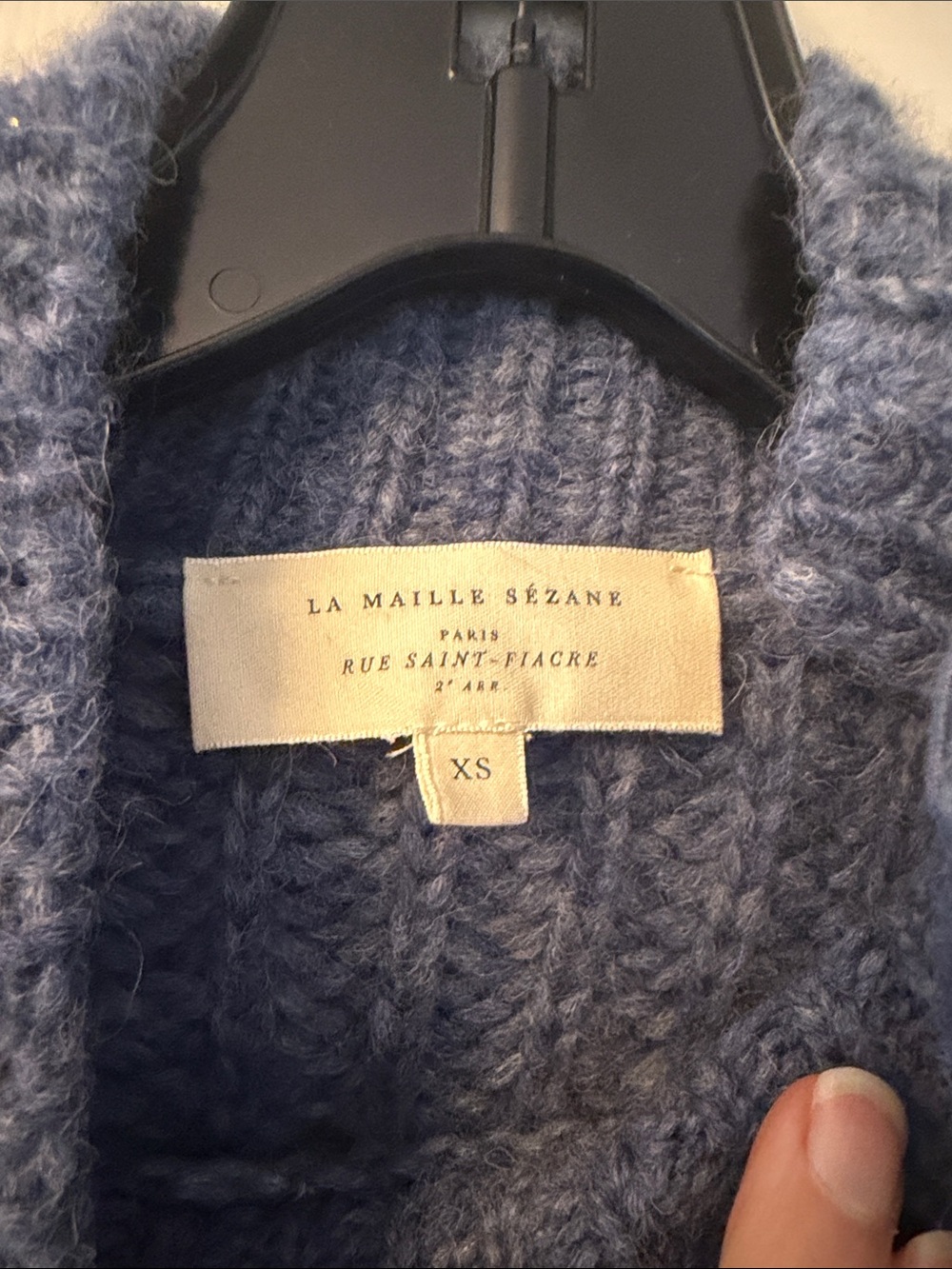 Sezane Button-Shoulder Knit Sweater - Blue - Picture 2 of 6